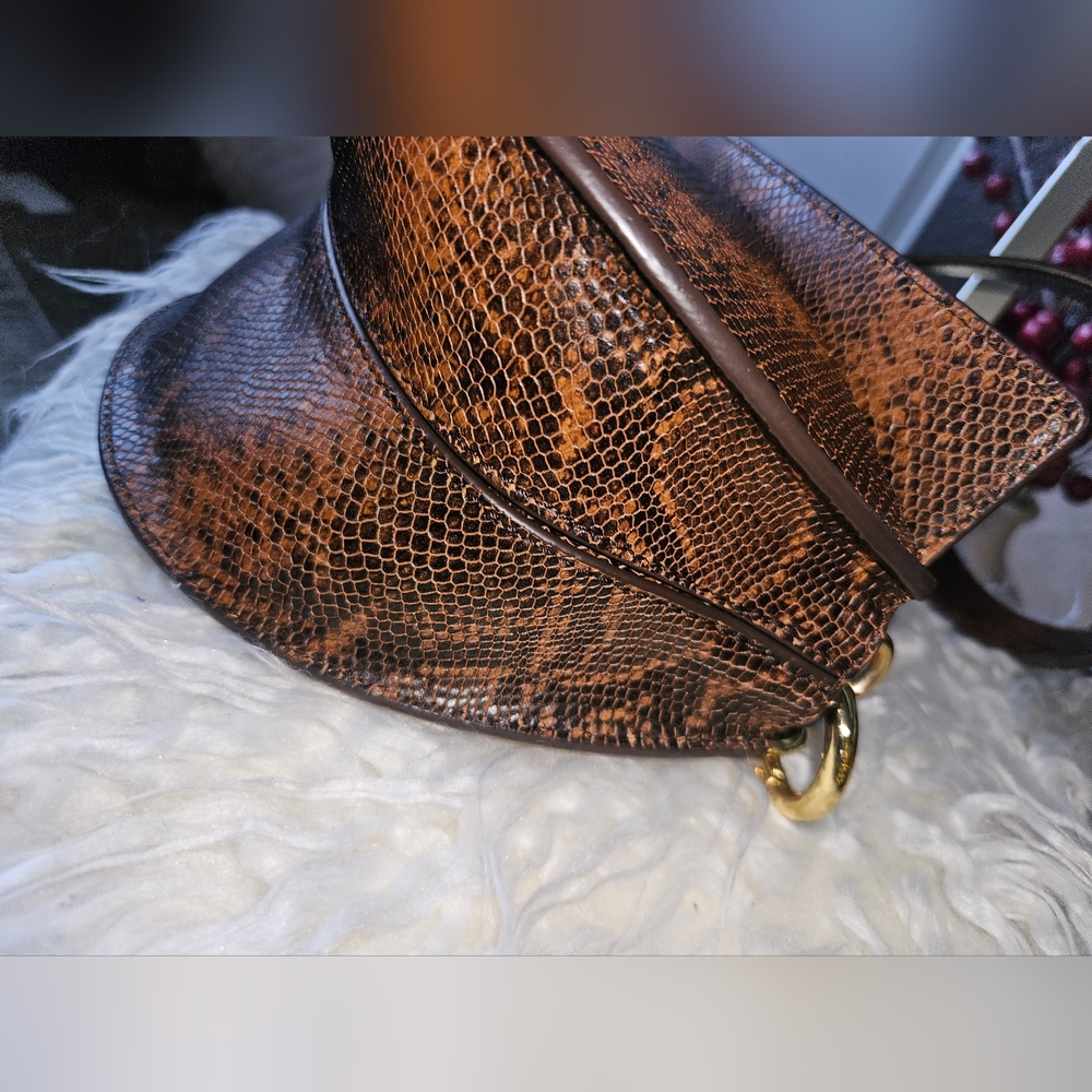 Yuzefi Doris Brown Snake Skin Pattern Bag-EUC - Picture 15 of 15